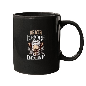 Discover Coffee Fun Death Before Decaf Coffee 3 Mugs