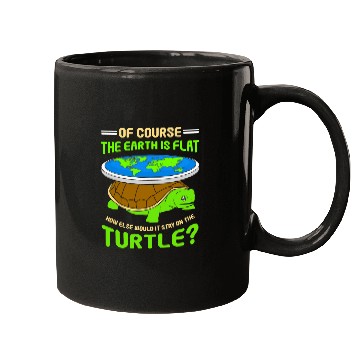 Discover Turtle Pet funny flat earth text design turtle earth Mugs