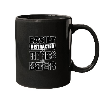 Discover Beer Fun Easily Distracted by TITTIES BEER Design 6 Mugs