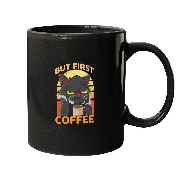 Discover Coffee Fun But First Coffee Cat Coffee Lover Mugs