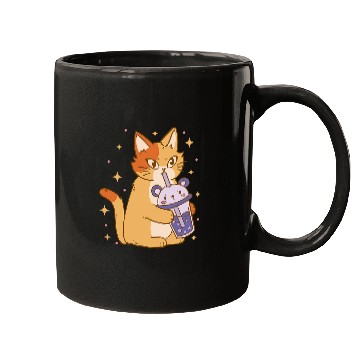 Discover Panda Pet Kawaii Bubble Tea Cat Funny Panda Boba Tea Mugs