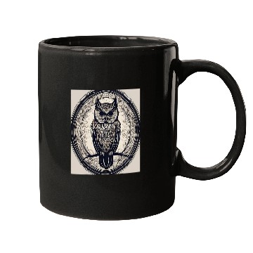 Discover Owl Pet Shadowed Owl Silent Night Observer Mugs
