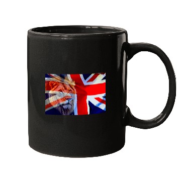 Discover Lion Pet Union Jack Flag With Lion Mugs