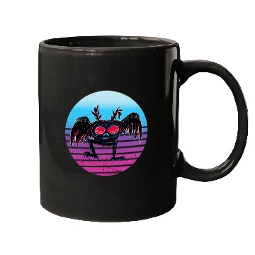Discover Retro Sunset Mothman Cryptozoology Cryptid Monster Folklore Mugs