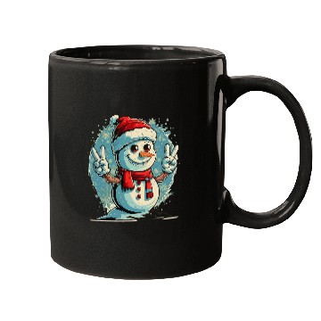Discover Snowman Harmony Peaceful Winter Emblem Mugs