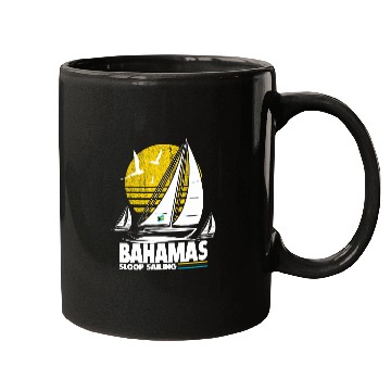 Discover Sloop Sailing Bahamas Regatta Sailboat Bahamian Flag Boating Mugs