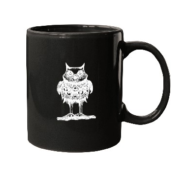 Discover Owl Pet Snowy White Barn Owl Illustration Mugs
