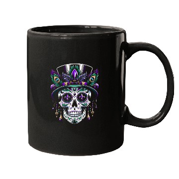 Discover Mardi Gras Skull Top Hat New Orleans Witch Doctor Voodoo 2 Mugs