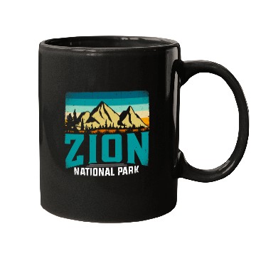 Discover Retro Zion National Park Hiking Mugs