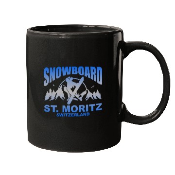 Discover Snowboard Rider St Moritz Switzerland Mugs