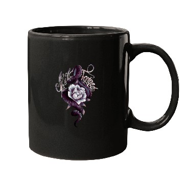 Discover Snake Peony Tattoo Style Mugs
