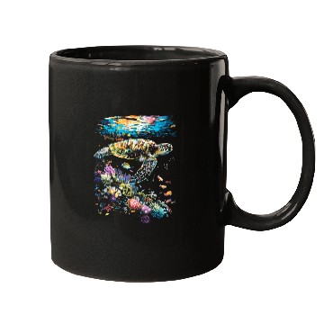 Discover Turtle Pet Hawaii Postcard Turtle Swimming Crystal Clear Mugs