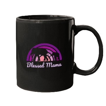 Discover Elephant Pet Blessed Mama Rainbow Elephant Mother Lavender Purple Mugs