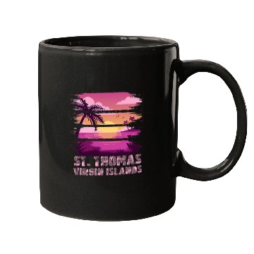 Discover Sunset Virgin Islands St Thomas Summer Vacation Beach Surf Mugs