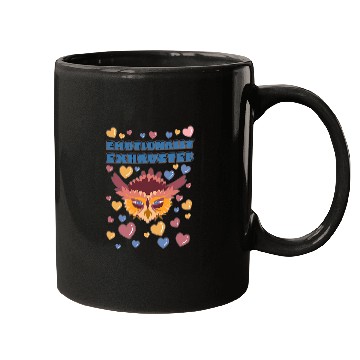 Discover Owl Pet Emotionally Exhausted Owl with Hearts Mugs