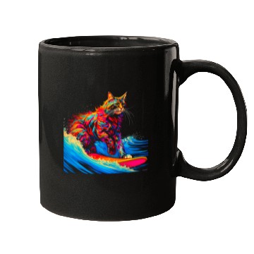 Discover Surfing Maine Coon Cat Surf Mugs