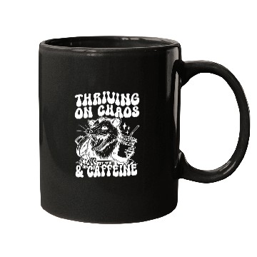 Discover Coffee Fun thriving on chaos caffeine Mugs