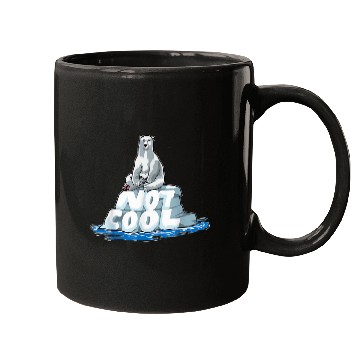 Discover Bear Pet Save Earth NOT COOL Melting Ice Polar Bear Global Warming Mugs