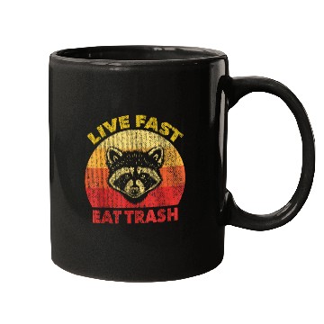 Discover Raccoon Pet Live Fast Eat Trash Funny Raccoon Waschbar Vintage Mugs