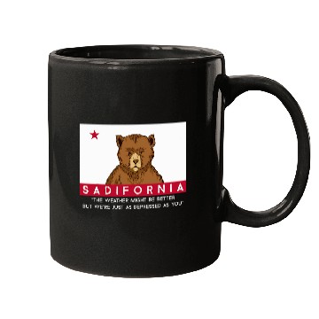 Discover Bear Pet Sadifornia californias Flag Socal Norcal Cencal Sad Bear Mugs