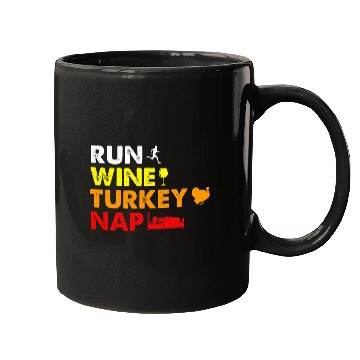 Discover Wines Fun run Wines turkey nap thanksgiving sport runner Mugs