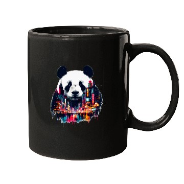 Discover Panda Pet Double Exposure Giant Panda Chinatown Landscape Chinese Art Mugs