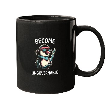 Discover Penguin Pet Become Ungovernable Meme Funny Penguin Meme Retro 11 Mugs