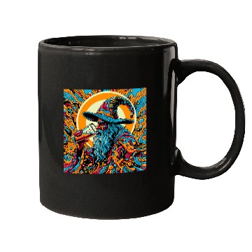 Discover Beer Fun psychedelics Art Trippy Navy Blue Weird Wizard Drinking Beer Mugs