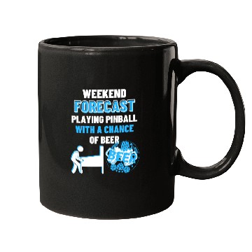 Discover Beer Fun Weekend Forecast Playing Pinball Beer Funny Pinball Mugs