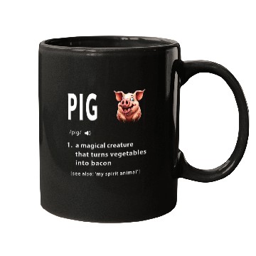 Discover Bacon   Funny Pig Definition Hilarious Bacon Lover Mugs