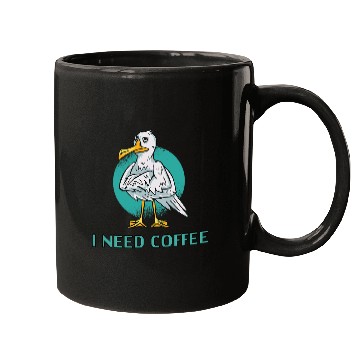 Discover Coffee Fun I Need Coffee Grumpy Seagull Mugs