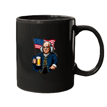 Discover Beer Fun Benjamin Franklin With Beer Mug American Flag Mugs
