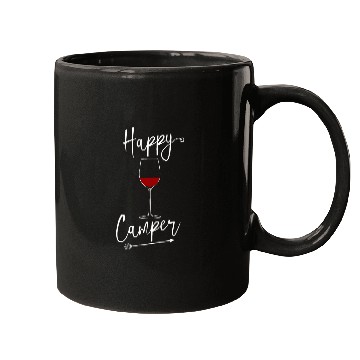 Discover Wines Fun Happy Camper Wines Glass Mugs