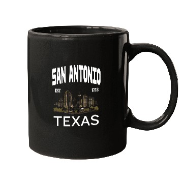 Discover San Antonio Texas EST 1718Skyline Alamo River Walk Mugs
