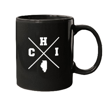 Discover Classic CHI Chicago Crossmark State Outline Mugs