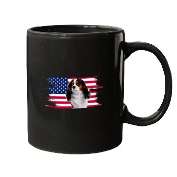 Discover American Flag Dog Cavalier King Charles Spaniel Mugs