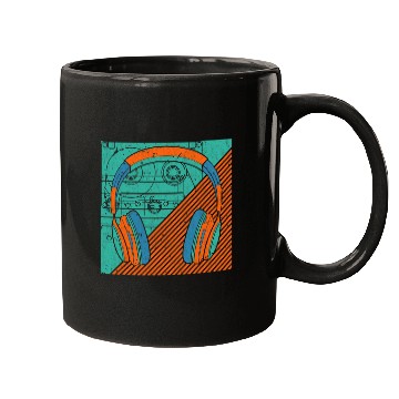 Discover 80s Music Lover Eighties Generation Retro Headphones Mugs