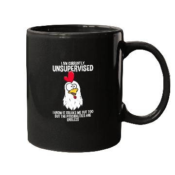 Discover Chicken Lover Currently Unsupervised Funny Graphic Sarcastic Rooster Mugs
