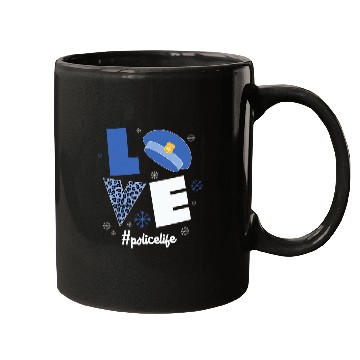 Discover Police Life Love Christmas Graphic Oversized Mugs