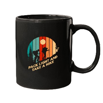 Discover Pack Light and Take a Hike Camping Hiking Camper Hiker Mugs