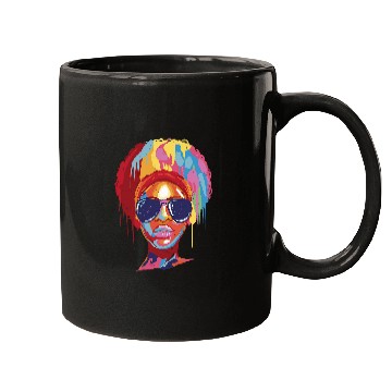 Discover Afro Black Girl Art Paint Mugs