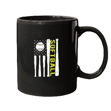 Discover American Flag Softball Team vintages USA Mugs