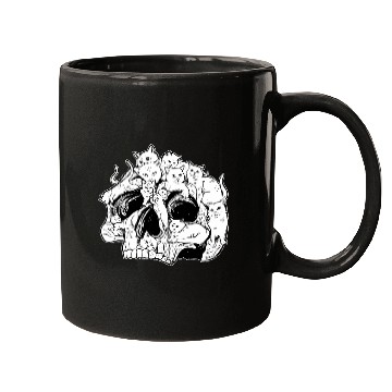 Discover Creepy Cute Cat Skull Design Nu Goth Cats Doodle Art Mugs
