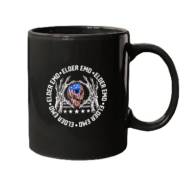 Discover Skeletons Skulls American Flag Elder Emo Skull Mugs