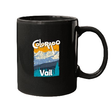 Discover Skiing Ski Vail Colorado Mountain State Rocky Mountains Tee Skiing Mugs