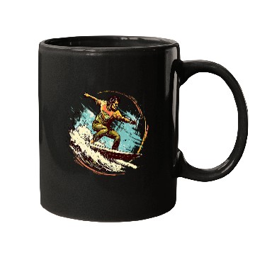 Discover Twilight Tide Surfing Under the Sunset Sky Mugs