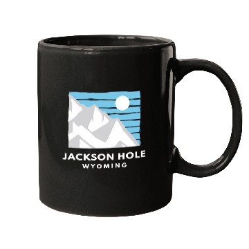 Discover Retro Cool Jackson Hole WY Mountain Blue Sky Moon Novelty Mugs