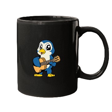 Discover Penguin Pet Cartoon penguin playing guitar Mugs