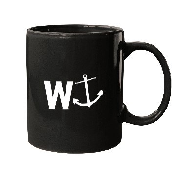 Discover W Anchor Funny Wanker Sailing Boating Slang Mugs
