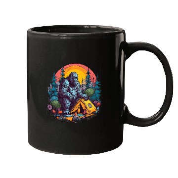 Discover Cryptid Camping Retro Style Outdoors Cryptozoology Mugs